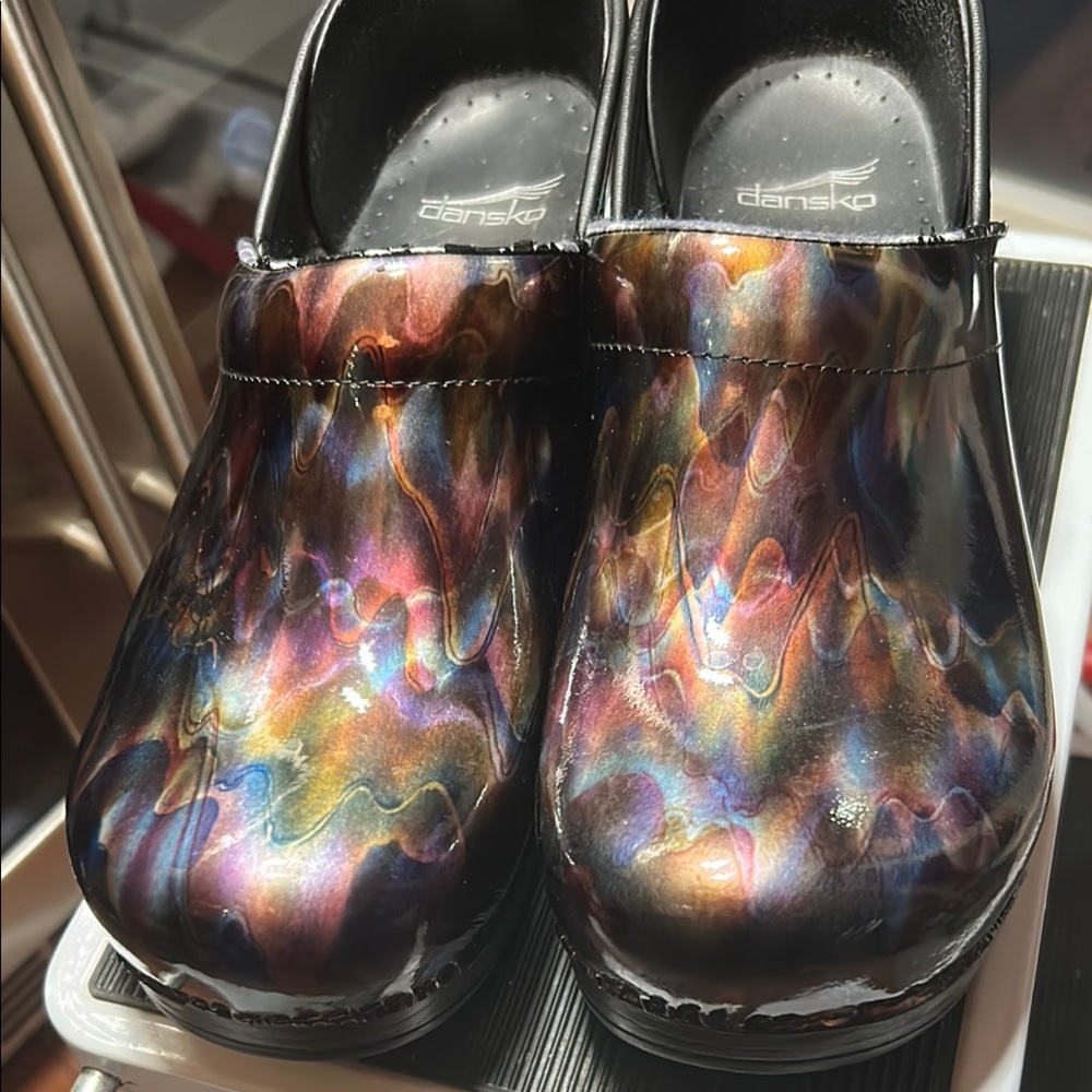 Dansko Iridescent Swirl Clogs